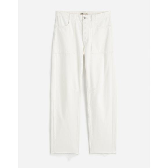 Madewell White Darted Barrel-Leg Jeans NWT Size 31 100% Cotton - Picture 5 of 10